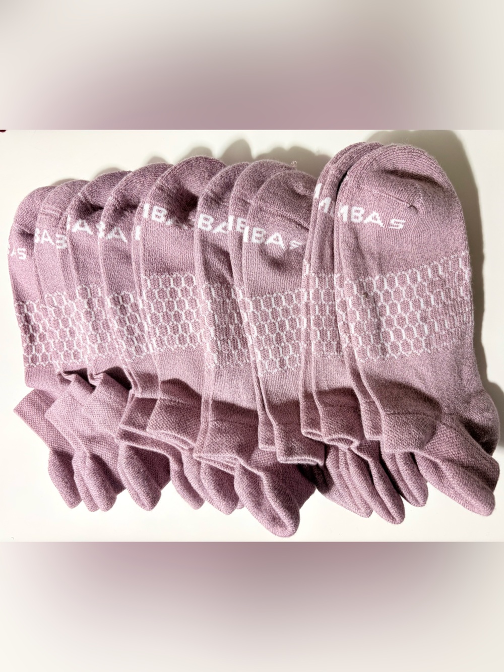 Bombas 10 Pack Mauve Purple Cushioned Ankle Socks Size M